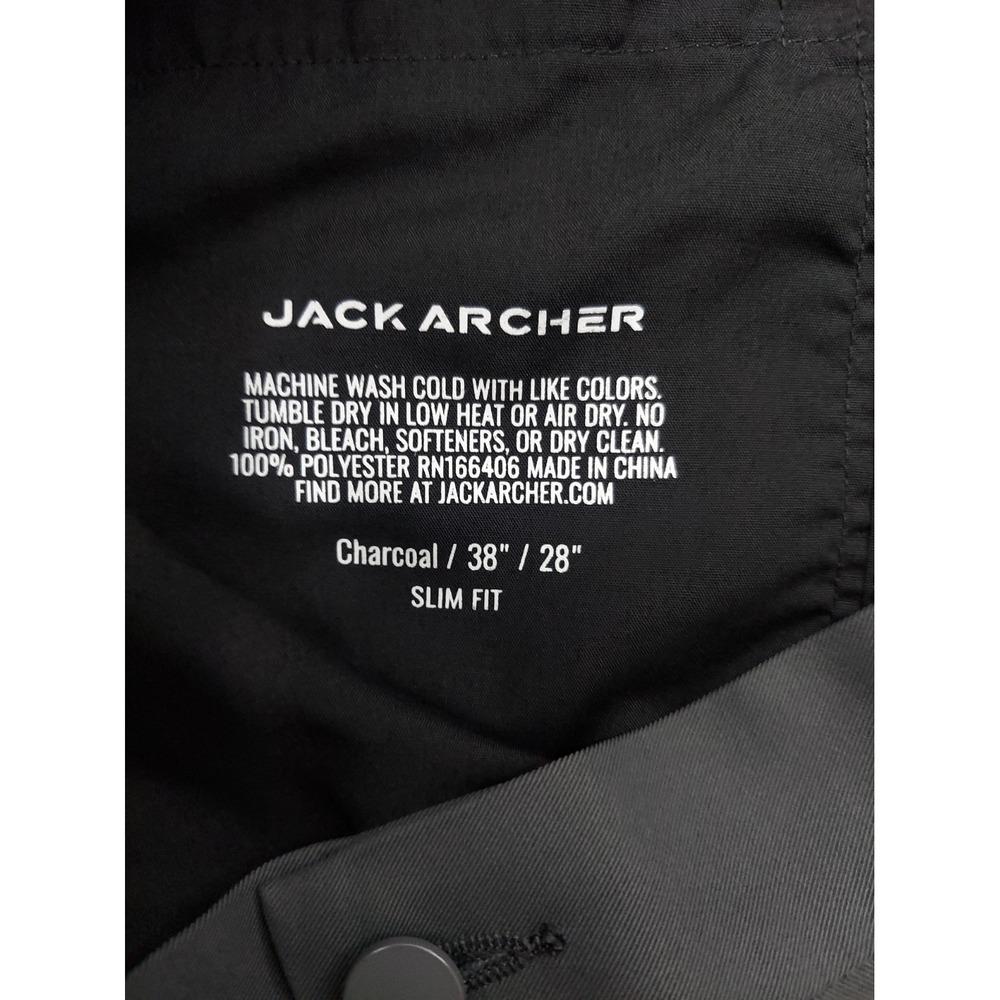 Jack Archer Pants 38x28 Charcoal Gray Slim Fit golf Perfomance Jetsetter Chino - Picture 3 of 11